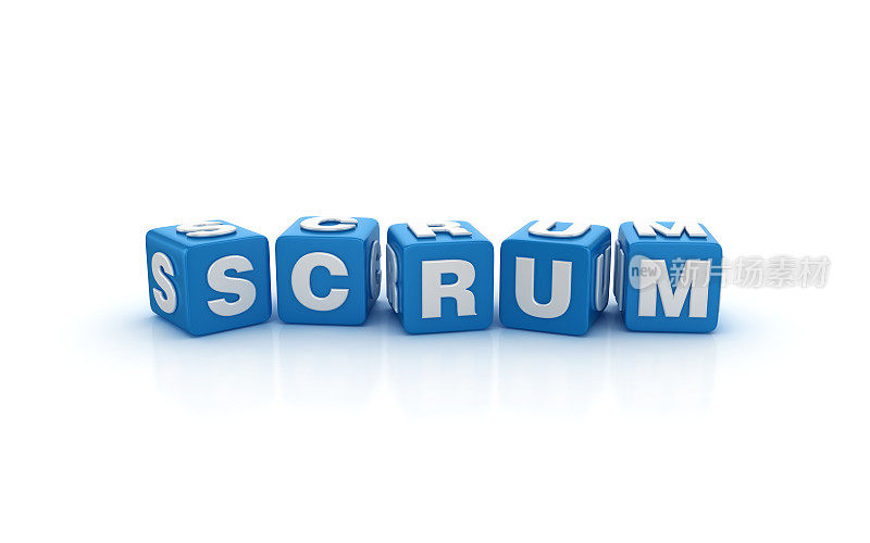 SCRUM流行语立方体- 3D渲染